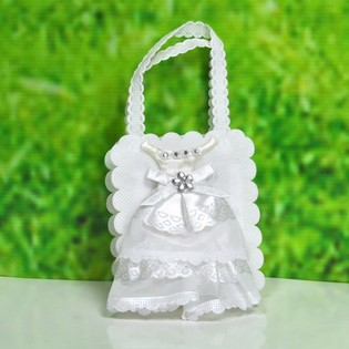 Bolsa de Boda para Detalles - Dise&ntilde;o Vestido de Novia (12 uds.)