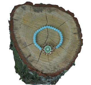 Pulsera Azul Estilo Ibiza con Colgante (1 ud.)