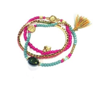 Pulsera El&aacute;stica de 3 Vueltas Estilo Ibiza (1 ud.)