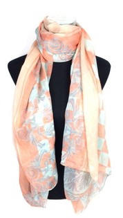 Bufanda estilo Ibiza naranja/azul claro (1 ud.)
