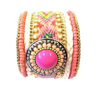 Pulsera Ancha de Lujo Salm&oacute;n/Rosa (1 ud.)