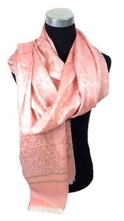 Bufanda rosa con estampado estilo Ibiza (1 ud)
