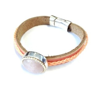 Pulsera Rosa con Piedra (1 ud)