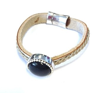 Pulsera estilo Ibiza con piedra (1 ud.)