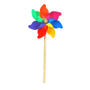 Molinillos de viento de madera resistentes 38 cm (12 uds.)