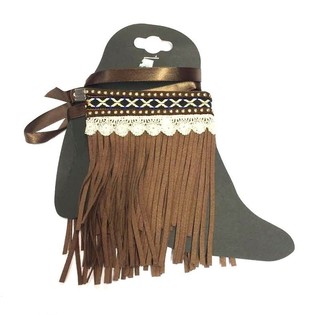 Decoraci&oacute;n de Lujo para Botas con Flecos Marr&oacute;n (1 ud)