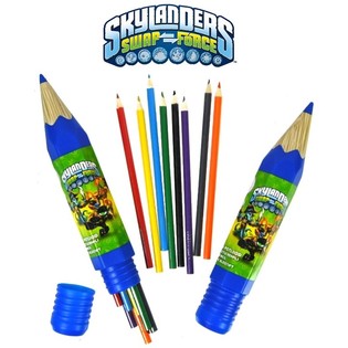 L&aacute;pices de Colores Skylanders - Set de 8 en Tubo Grande (6 uds.)