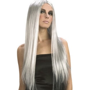 Peluca Larga de Pelo Gris (1 ud.)