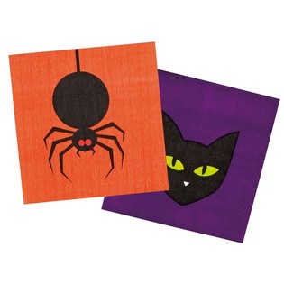Set de Servilletas de 12 Piezas - Diseño: Araña y Gato (6 sets)