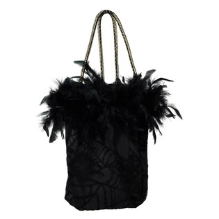 BOLSO DE JUGUETE CON PLUMAS Y ESTAMPADO DE TELARAÑA (6 uds.)