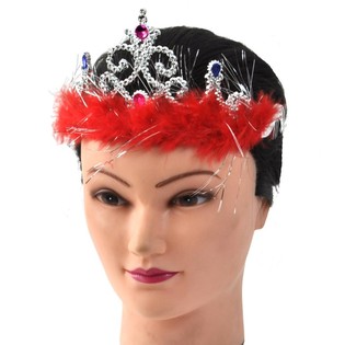 Corona de Princesa Plateada con Felpa - Modelo 4 (12 uds.)