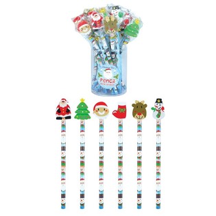 MIX DE L&Aacute;PICES NAVIDE&Ntilde;OS CON GOMA DE FIGURA (24 uds.)