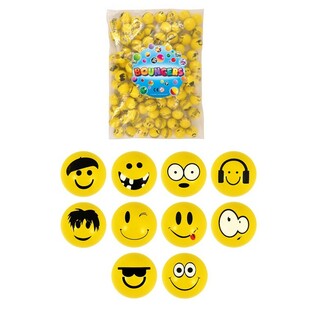Pelotas Saltarinas de Smiley, 3,3 cm (100 uds.)