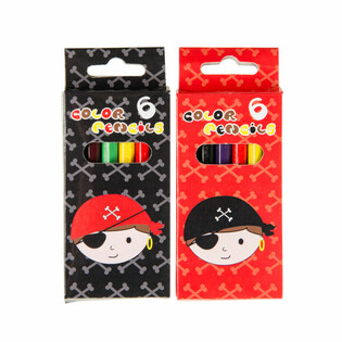 Set de 6 l&aacute;pices de colores - Pirata (24 uds.)