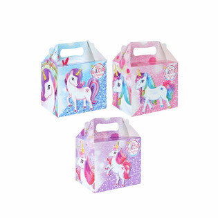 CAJA DE MENÚ – UNICORNIO – 14 x 9,5 x 18 cm (12 uds.)