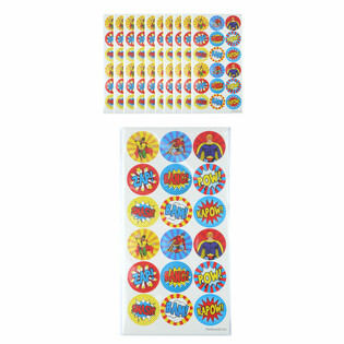 PEGATINAS DIVERTIDAS - SUPERH&Eacute;ROES 18 STICKERS POR HOJA (10 uds)