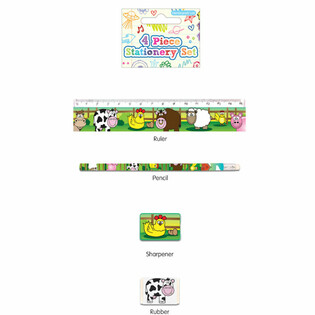 Set de Papeler&iacute;a de Animales de la Granja de 4 Piezas (24 uds.)