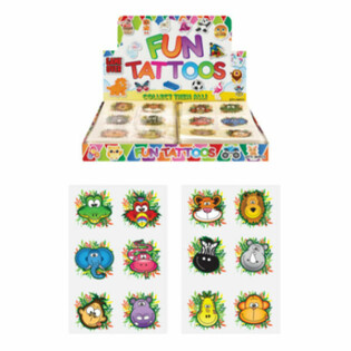 Tatuajes de la Jungla Fun - Expositor (96 piezas)