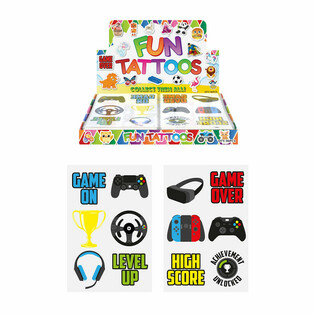 Expositor de Tatuajes Gamer Fun (96 hojas)