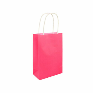 Bolsa de Papel con Asas - 14x21x7cm - Rosa Neón (24 uds)
