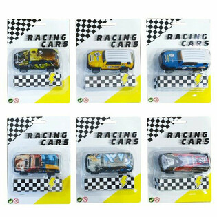 Coches de metal con retroceso en cartón (12 piezas)