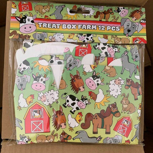 Cajitas para Dulces y Regalos Animales de la Granja - 12x12,5x6 cm (12 uds.)