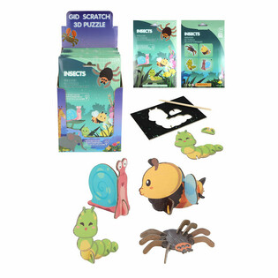 Expositor de Puzles 3D para Rascar SCRATCH - Insectos (18 unidades)