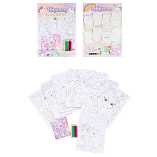 SET DE COLOREAR GRANDE UNICORNIO - 22x30x1 CM (12 uds.)