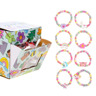 PULSERAS EL&Aacute;STICAS DE MADERA PARA NI&Ntilde;AS - EN EXPOSITOR (100 uds.)