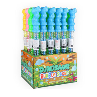 POMPERO DE BURBUJAS GIGANTE 35 CM - DINOSAURIO EN EXPOSITOR (24 uds.)