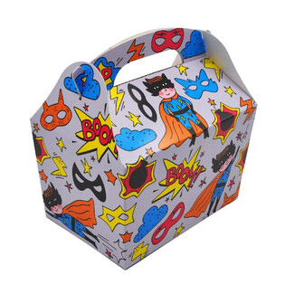 CAJA DE MEN&Uacute; MODELO: SUPERH&Eacute;ROE - Dim. 18.5x12x19 CM - CAJA DE COMIDA - KIDSBOX (24 uds.)