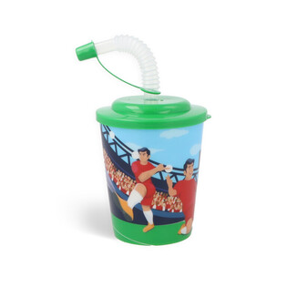 Vaso / Vaso para granizado con pajita &ndash; Futbolistas (12 uds.)