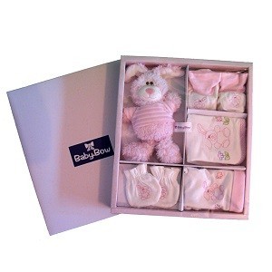 Set de regalo de nacimiento de 5 piezas BABY BOW - Ni&ntilde;a